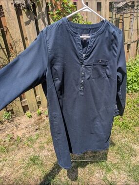 J. Jill Blue Stretch Henley Tunic